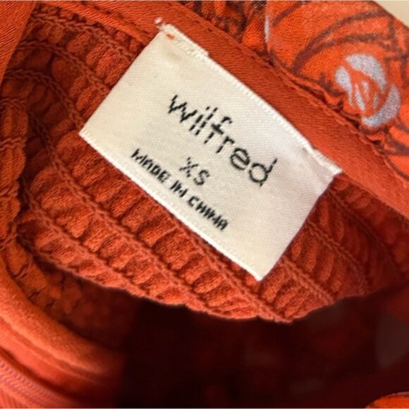 Aritzia Wilfred Lilith Blouse Cropped Smocked Floral Long sleeve Orange Size XS - Picture 13 of 16